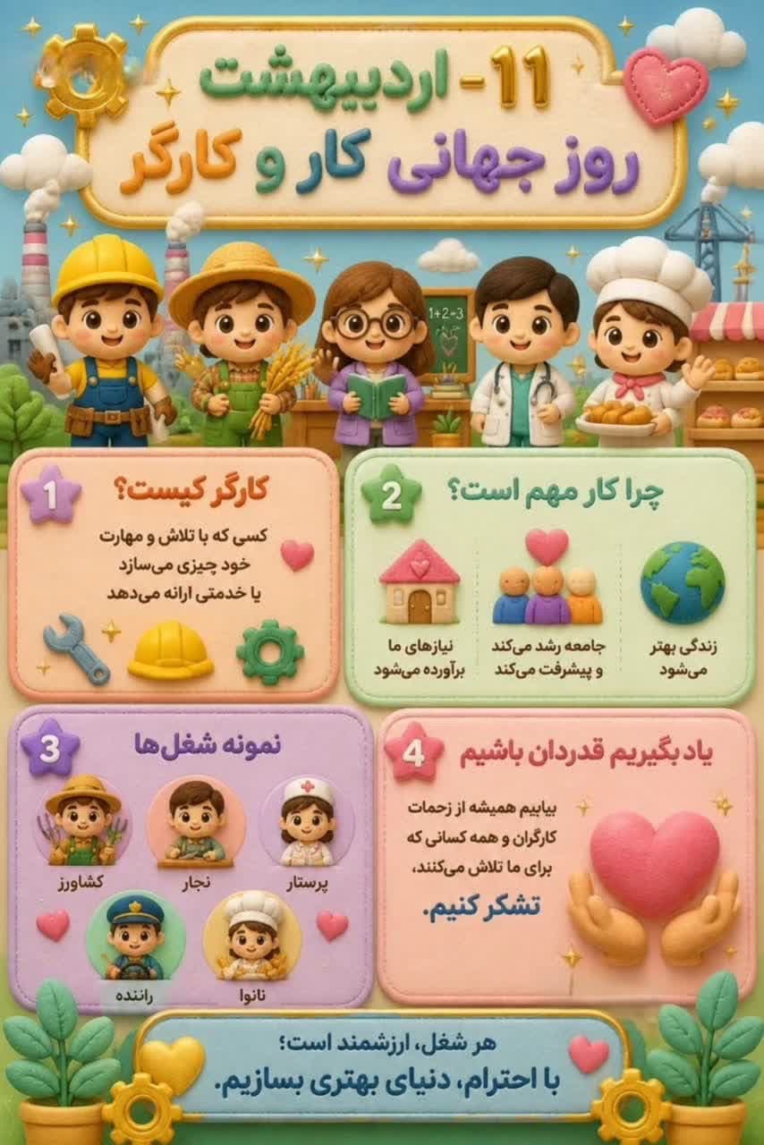 روز جهانی کار و کارگر بر همه کارگران عرصه کار و تلاش گرامی باد .🎉